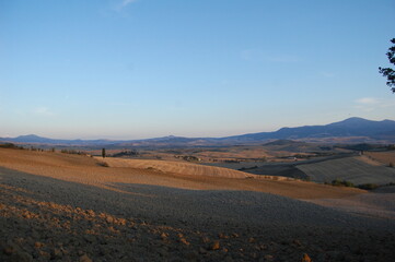 Fototapeta premium hilly landscape in Tuscany, Italy (place of the gladiator film)