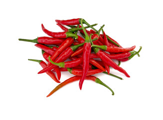 red chili peppers on white background 