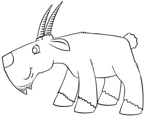 Goat. Element for coloring page. Cartoon style.