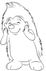 Hedgehog. Element for coloring page. Cartoon style.