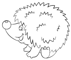 Hedgehog. Element for coloring page. Cartoon style.