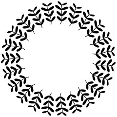 Fototapeta premium floral leaves round frame 