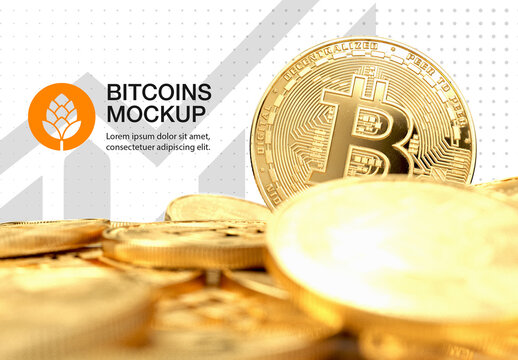 Golden Bitcoin Mockup