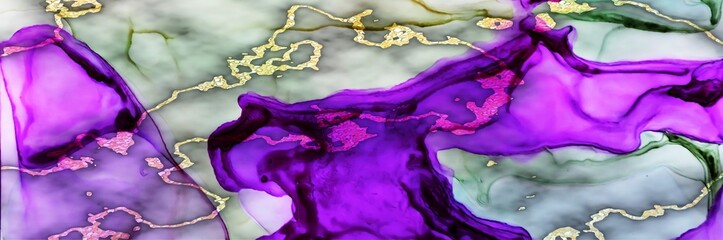 Gold on marble and blue Alcohol ink fluid abstract texture fluid art with gold glitter and liquid.