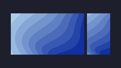 Abstract blue blend color artistic shape background set