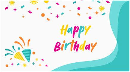 Flat minimal birthday background template design