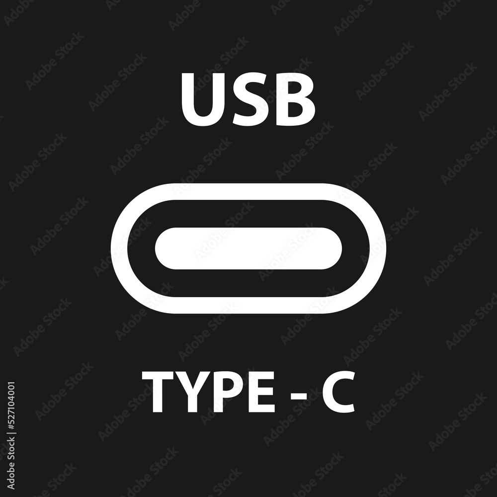 Poster usb type c port icon