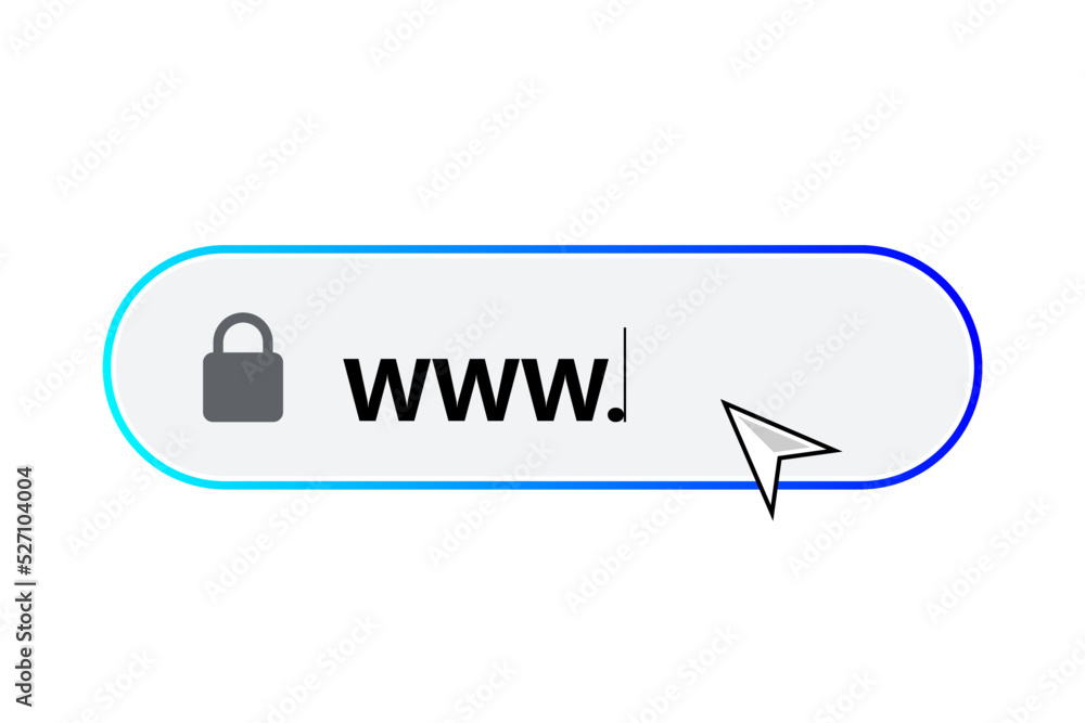 Poster www icon. web site icon. www icon with hand cursor