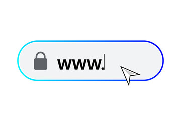 Www icon. Web site icon. Www icon with hand cursor