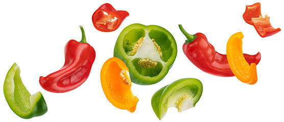 Sweet bell peppers isolated on white background