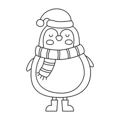 Christmas penguin icon.