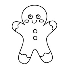 Holiday gingerbread man cookie icon.