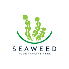 seaweed logo design with vector illustration template © Nur