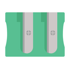 Double pencil sharpener. Stationery for school and office. Flat style. Vector