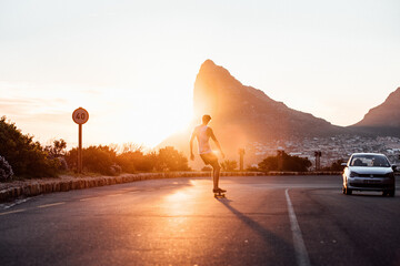 Skating at Sunset with Mountain © Ronks