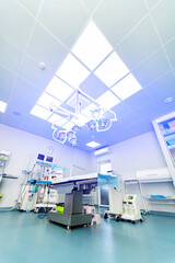 Professional medical clean healthcare ward. Emergency hospital light room.