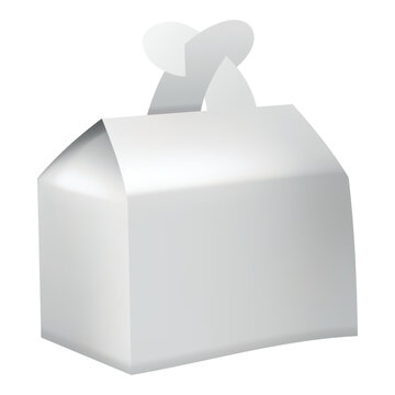 Food package. Realistic take away food box mock up. Blank white model cardboard carry package, product container, empty food box. Packaging for lunch