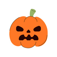 Pumpkin halloween decoration vector flat Illustration.