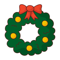 Christmas wreath icon.