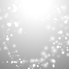 silver background bokeh bling snow flake confetti