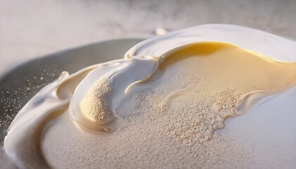 Fototapeta na wymiar 3D illustration of a White cream on the white plate for the bread