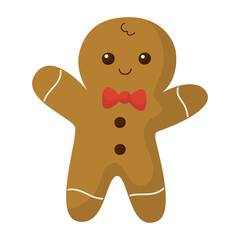 Fototapeta premium Holiday gingerbread man cookie icon.
