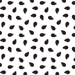Black sesame seeds pattern wallpaper. Black sesame seeds on white background.