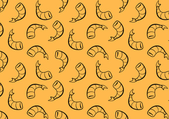 Shrimp pattern wallpaper. Shrimp symbol vector.