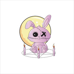 Creepy kawaii and pastel goth vector illustration