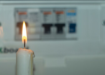 candle and electrical switches, electricity cut-off