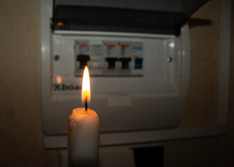 candle and electrical switches, electricity cut-off