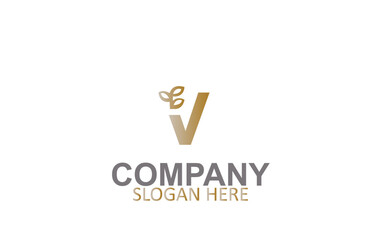 Letter V Golden Business Design