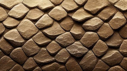 brown hexagonal stone pattern texture, close up