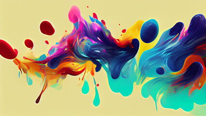 colorful splashes abstract art paint