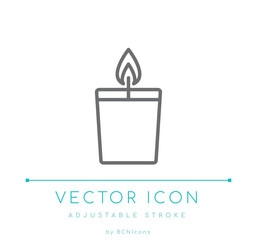Glass Candle Line Icon