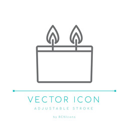Double Wick Candle Line Icon