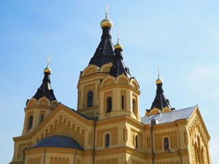 Alexander Nevsky Cathedral in Nizhny Novgorod, domes and facade elements