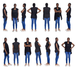 Fototapeta premium large group of same woman on white background