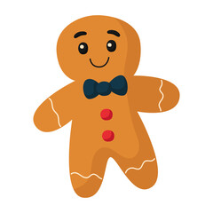 Holiday gingerbread man cookie icon.