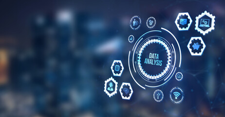 Internet, business, Technology and network concept. Data Analysis for Business and Finance Concept. Information report for digital business strategy. 3d illustration.