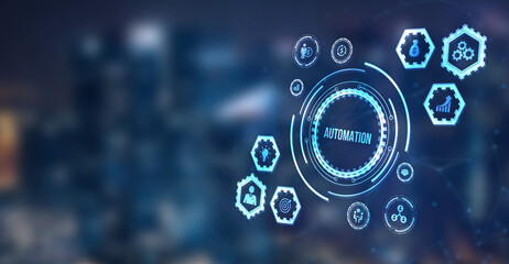 Internet, business, Technology and network concept. Automation Software concept as an innovation. 3d illustration.