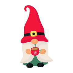Cute christmas gnome icon.