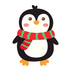Christmas penguin icon.