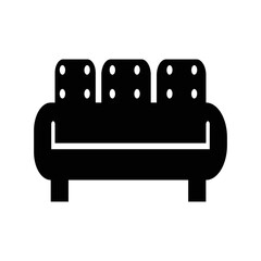 Sofa set couch furniture icon | Black Vector illustration |