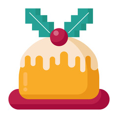 Christmas cake icon.