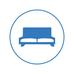 Decor furniture sofa set couch icon | Circle version icon |