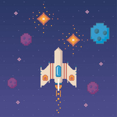 space ship eight bits style