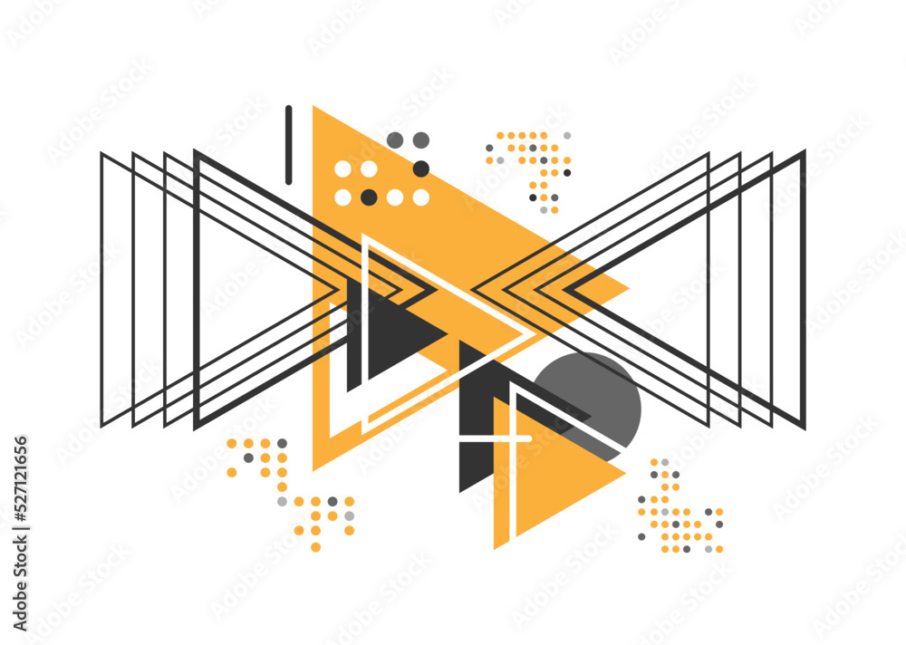 Fototapete triangle geometric abstract graphic background, dynamic geometric shapes compositions, flat and clea