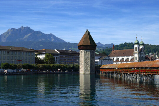 Kapellbr&uuml;cke und Wasserturm in Luzern