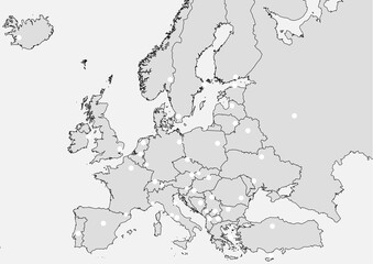 Capitals Europe mute map